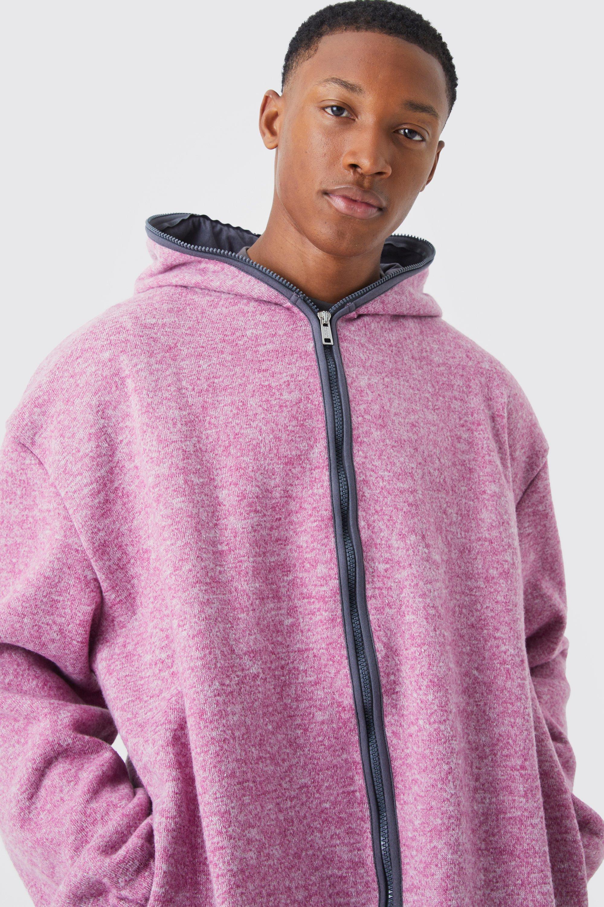 Oversized pink hot sale hoodie mens